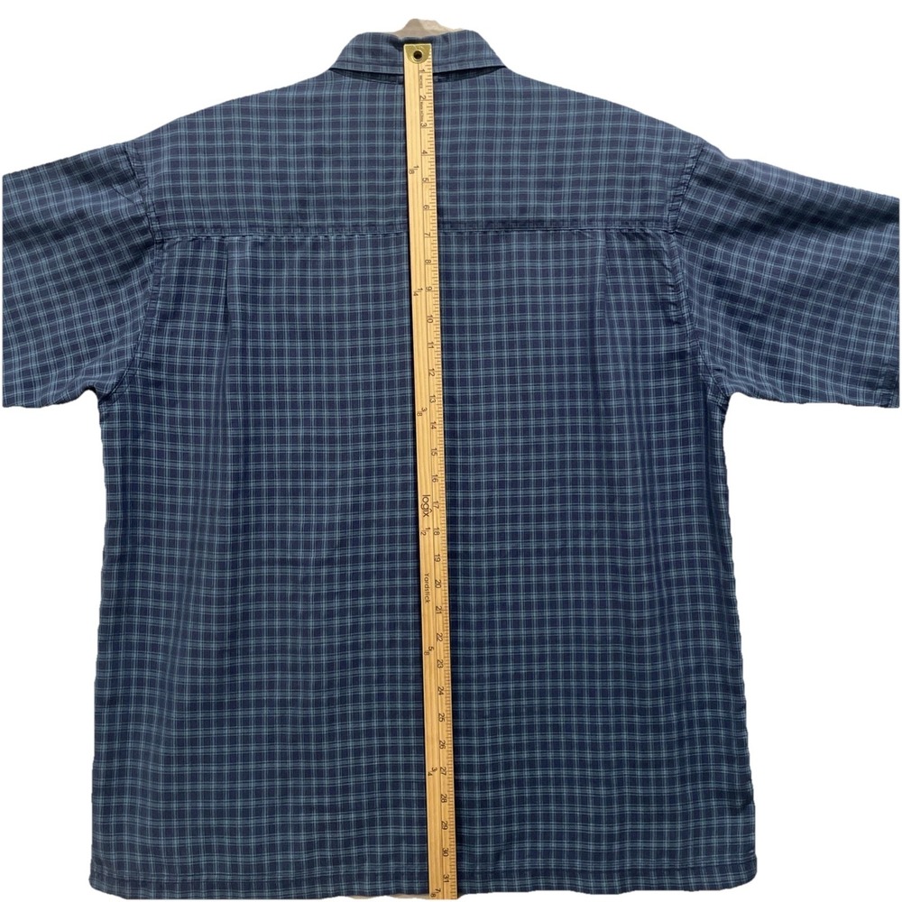 The North Face Men Plaid Short Sleeve Zip Pocket Button-Up Blue/Teal Shirt XL‎ - Picture 7 of 8